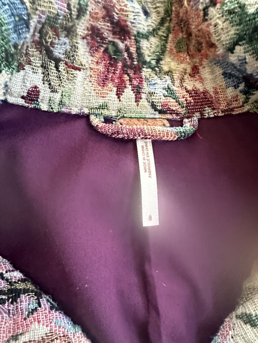FREE PEOPLE BOTANICAL DAINTY COTTAGE TAPESTRY JACKET - Picture 3 of 3